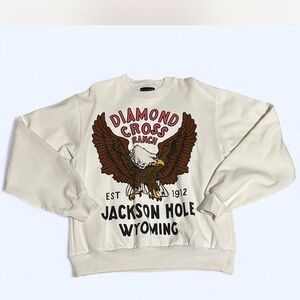 White ‘Diamond Cross Ranch’ Jackson Hole, Wyoming Crew Neck Sweatshirt